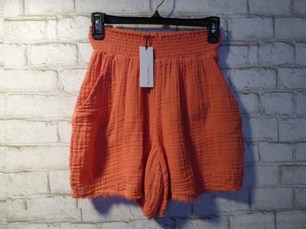 Michael Stars Double Cotton Gauze Sia Shorts in Passion Fruit XS NEW